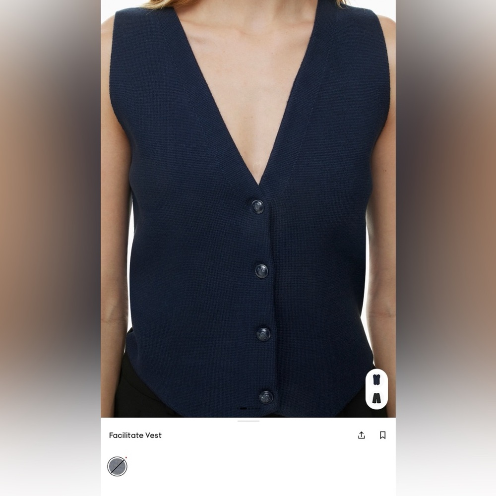 Aritzia Babaton Facilitate Knit Vest in navy